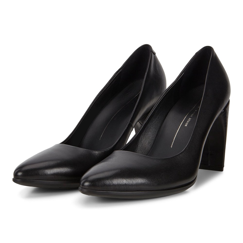 ECCO Womens Pumps Black - Shape 75 Pointy Sleek 2.0 - GBD-872639